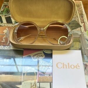 Chloe Transparent iridescent with Amber Lenses Sunglasses